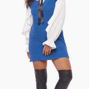 JustFab blue sweater vest dress. Size L